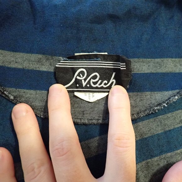 Cute striped puff sleeve 80s-does-50s blouse - Picture 3 of 8